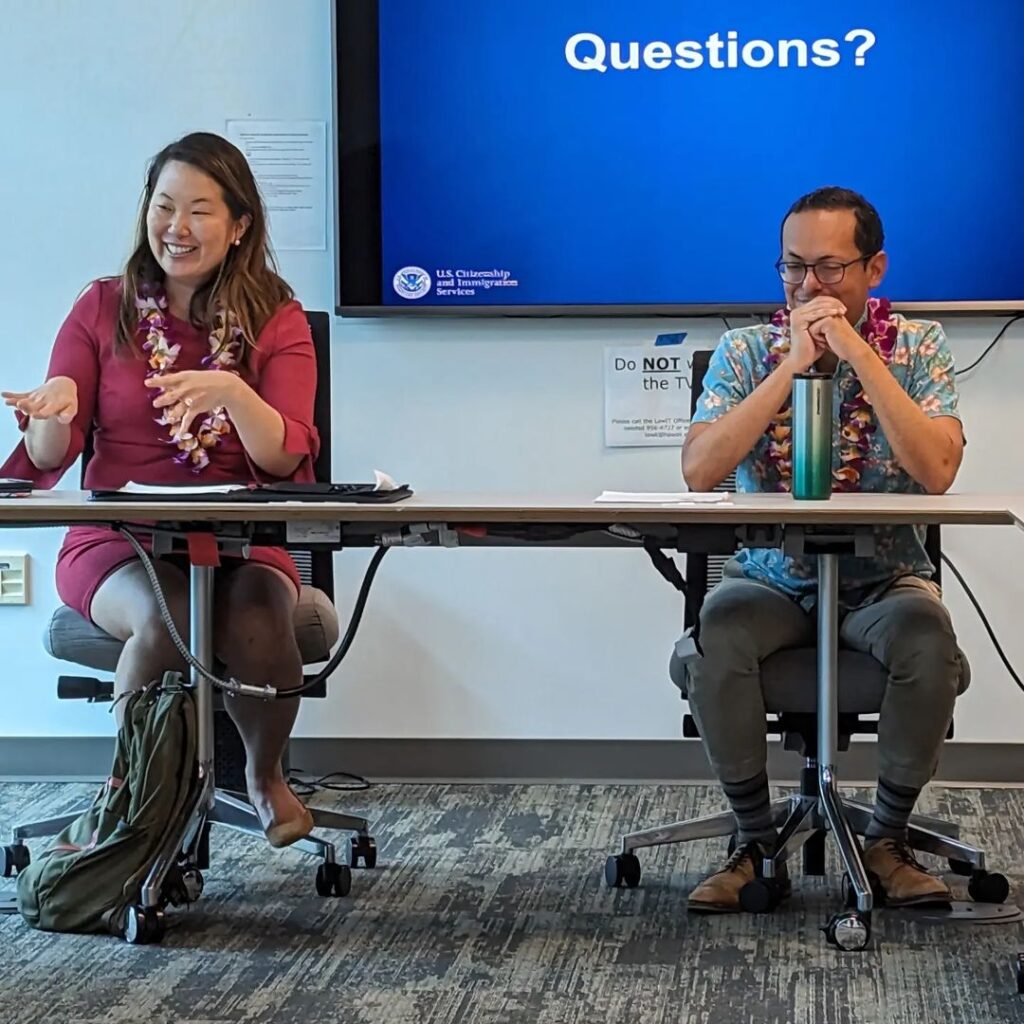 ayci Roney, Director of the USCIS Honolulu Field Office, and Leo Martinez, senior officer